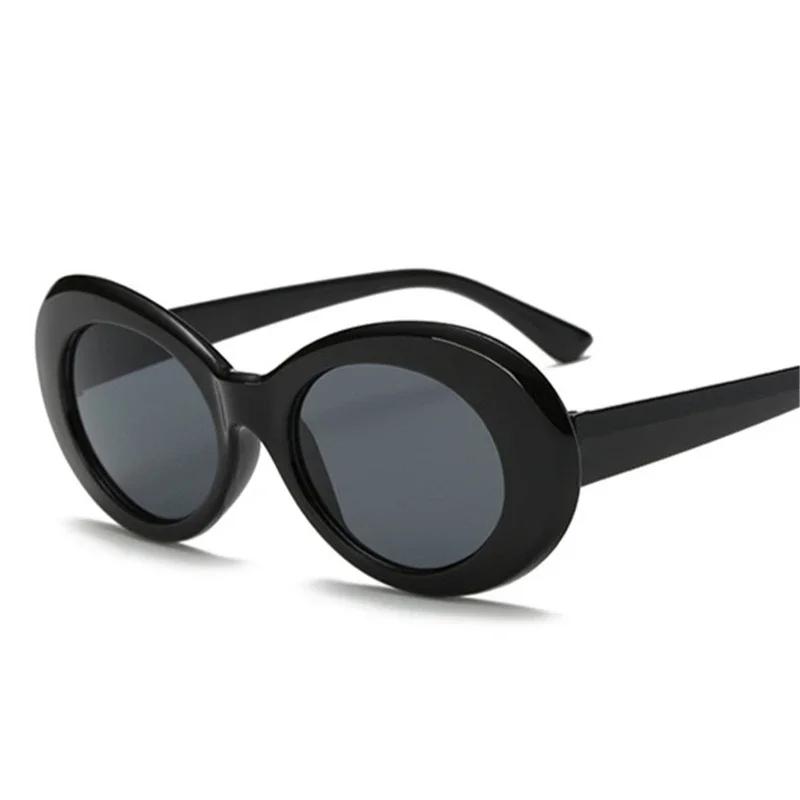New Retro Korean Round Frame Sunglasses Fashion Elliptical Frame Glasses Trendy Men'S And Women'S Sunglasses