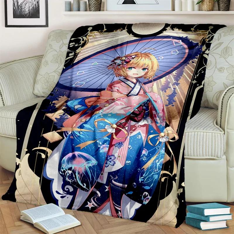Sakura 3D Cute Card Captor Anime Cartoon Blanket,Soft Throw Blanket for Home Bedroom Bed Sofa Picnic Office Cover Blanket Kids