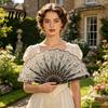 Decorative Fan Vintage Folding Carved Plastic Ribs Hand Held Portable Performance Summer Cooling Wedding Dance Party Props