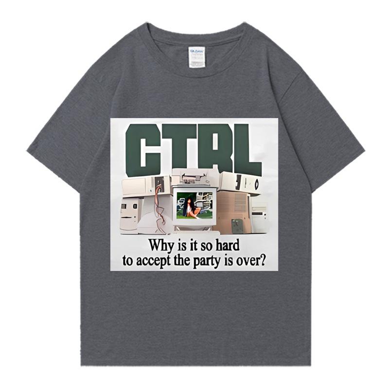 Rapper SZA Ctrl Why Is It So Hard To Accept The Party Is Over Graphic Print Tshirt Unisex WoUnisex Fashion Hip Hop Oversized Tshirt