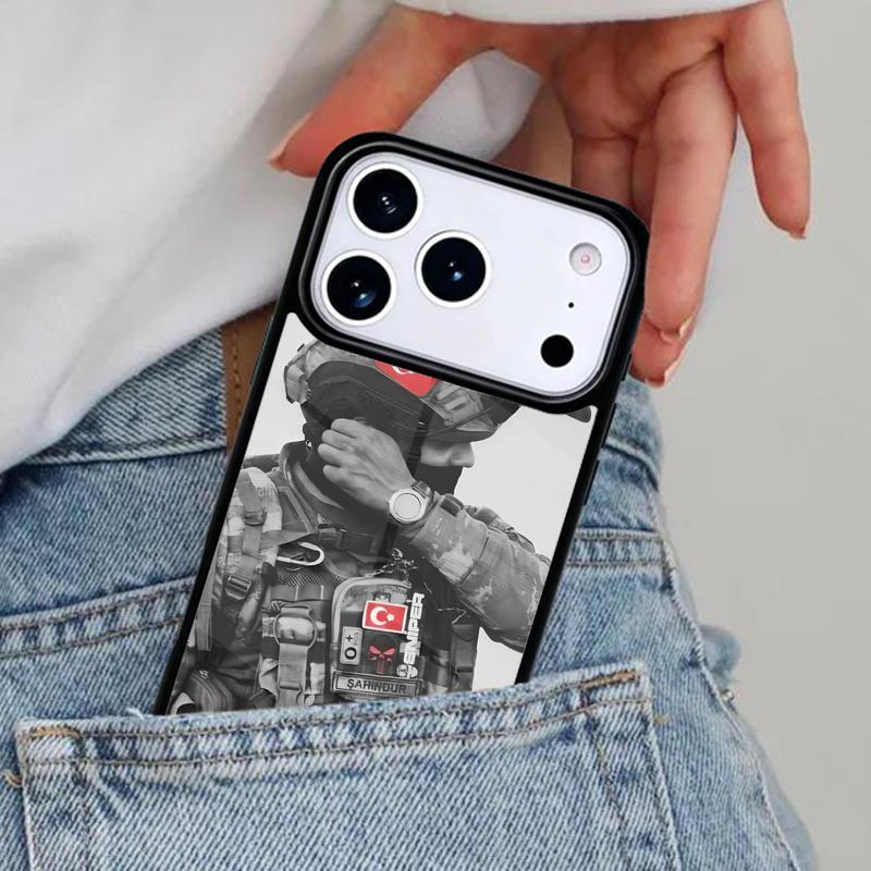 

Turkey Flag Soldier Phone Case for iPhone 17ProMax 12 13 14 15 16e 17 Pro Max Plus Air Cover iPhone 15 Pro Max