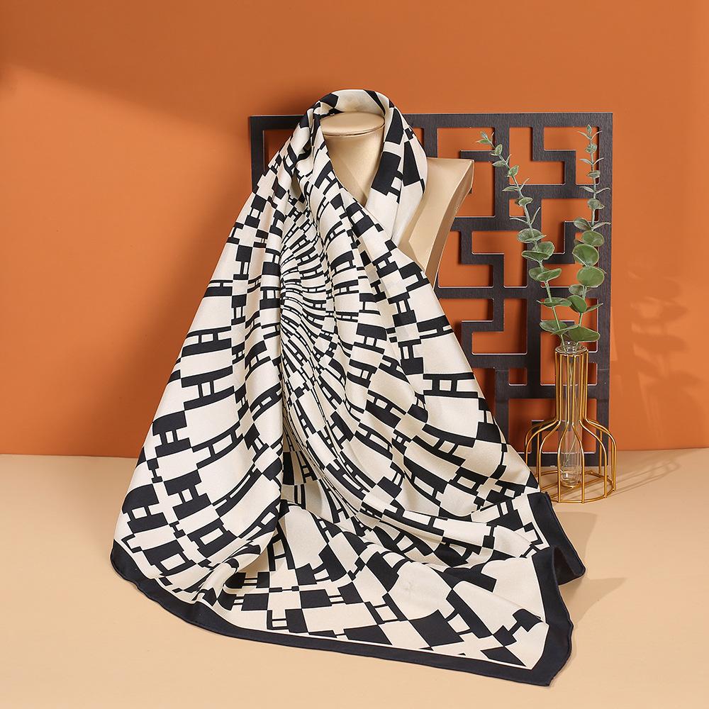 100% mulberry silk scarf  oil painting 90 spring French retro square scarf women