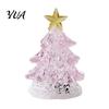 Handcrafted Holiday Keepsake Handmade Glass Christmas Tree Lighted Figurine, Mini Luminous Xmas Small Art Gift Night Light, Tabletop Decoration