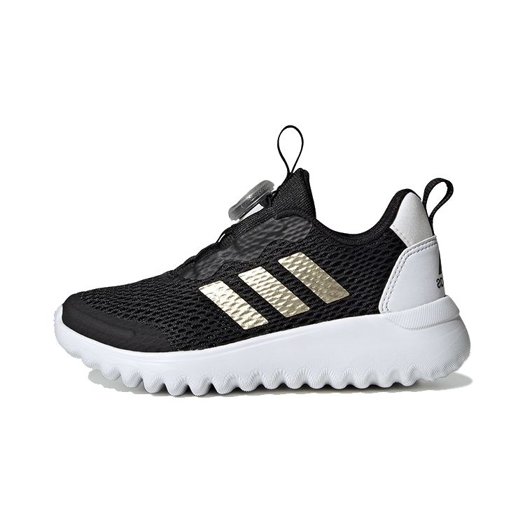 Adidas Activeflex Boa 3.0 Fabric Comfortable Non-Slip Low-Top Running Shoes Kids Sneakers Black Gold IG0588