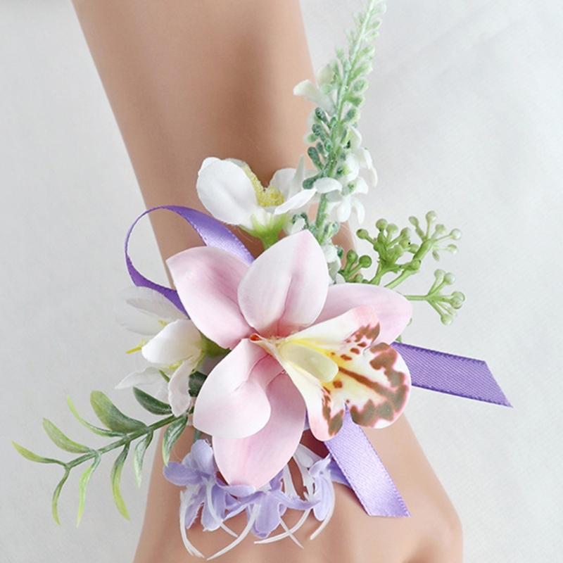 Artificial Silk Flower With Pin Clip Realistic Flower Decoration Set For Elegant Wedding Corsage And Wrist Flower