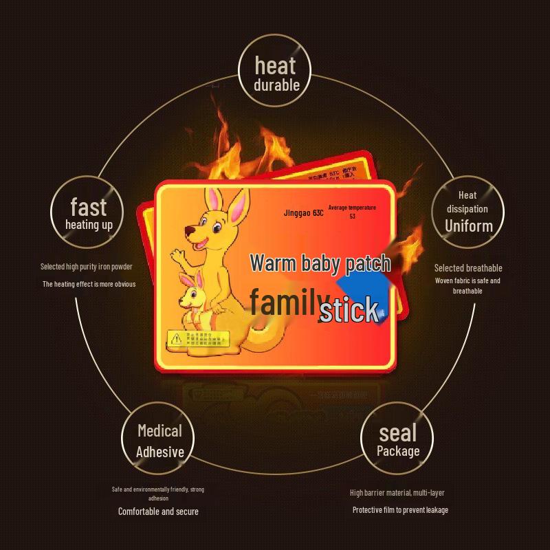 Winter Warm Baby Selbsterwärmendes Pflaster: Schnelle, langanhaltende Wärme für Hände, Taille, Bauch, Füße und Knie.