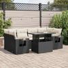 VidaXL Garden Lounge Set 7 Pcs with Cushions Black Wicker 3326427