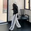 Sweatpants women's high street trendy brand new autumn three-bar loose straight wide-leg pants casual trousers