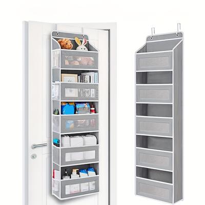 Cutie de depozitare cu 5 niveluri, Cutie de depozitare pentru ușă, Cutie suspendată cu 5 buzunare de capacitate mare, Anti-înclinare, Capacitate de încărcare 44 lb, Cutie de depozitare pentru spatele ușii pentru depozitare acasă