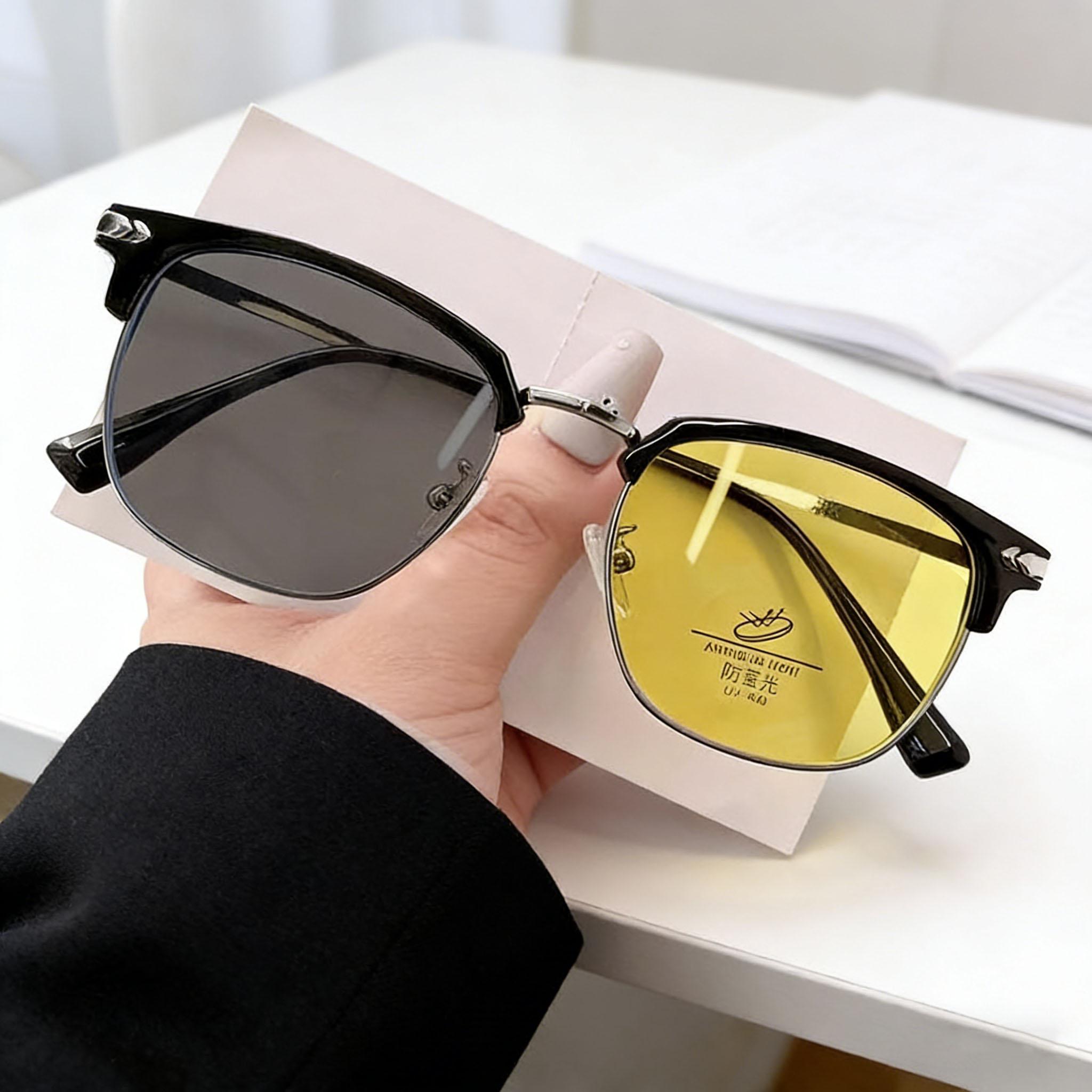 

2026 New Fashionable Personalized Night Vision Photochromic Men s Myopia Eyes Ultra Light Neutral HD Anti Blue Light Glasses 0