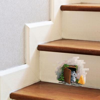 Modische Wandaufkleber, abnehmbar, zum Dekorieren, klebriger Treppenhaus-Mausaufkleber