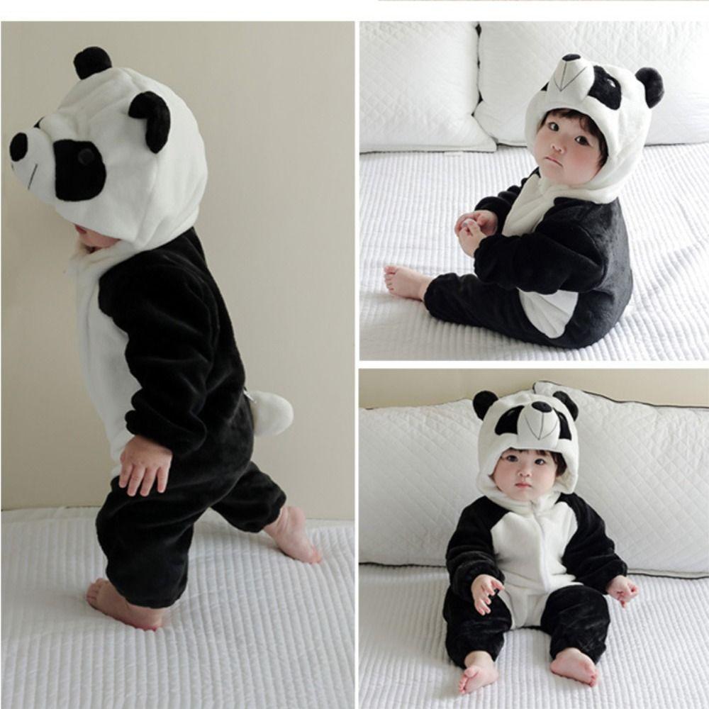 Soft Baby Hooded Rompers Coral Fleece Children Pajamas Kawaii Infant Jumpsuits Autumn