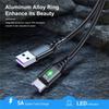 5A Micro USB Cable Fast Charging Phone USB Wire Cord Green LED Lighting USB Charger Data Cable 0.3/1/2/3M