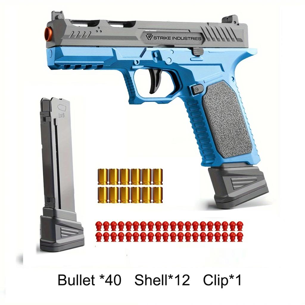 Continuous Firing Toy Gun SIG17 Shell Ejceting AutomaticEVA Foam Blaster Outdoor CS Shooting Weapons Pistol for Kids Gift