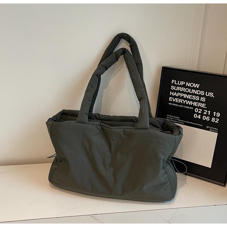 

Women s Versatile Large Capacity Solid Color Tote Bag серый