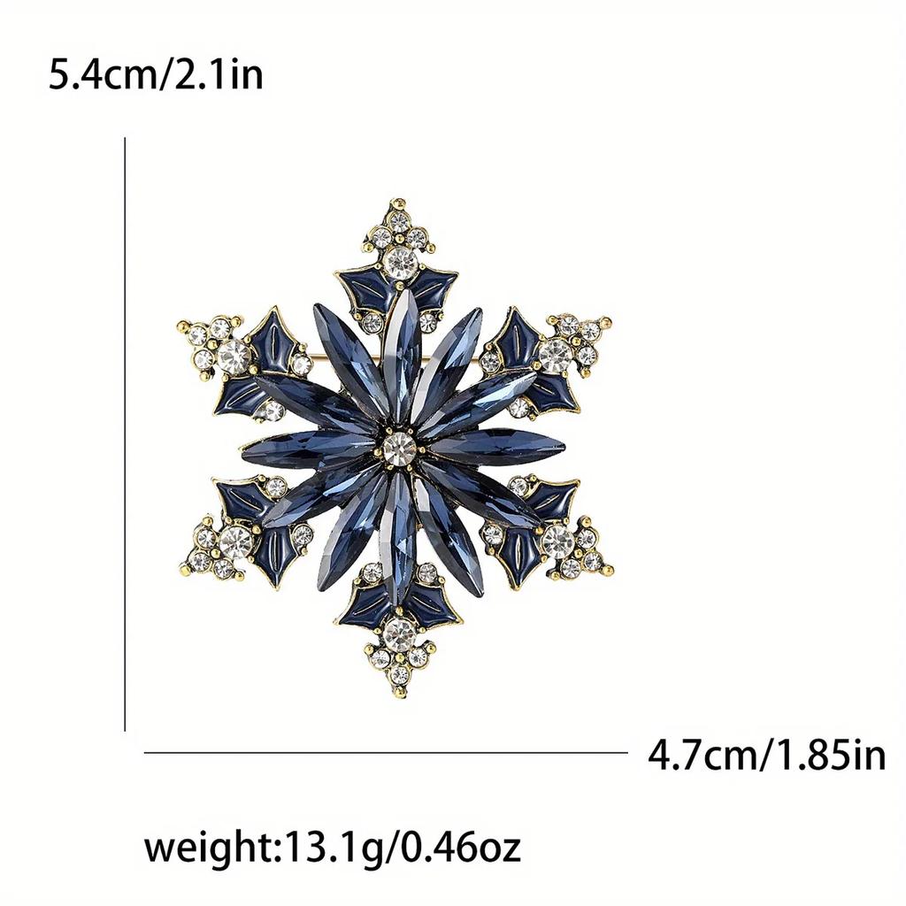 Women Men Fashion Exquistie Crystal Snowflake Christmas Festival Badges Pin Elegant Lady Party Banquet New Year Gift