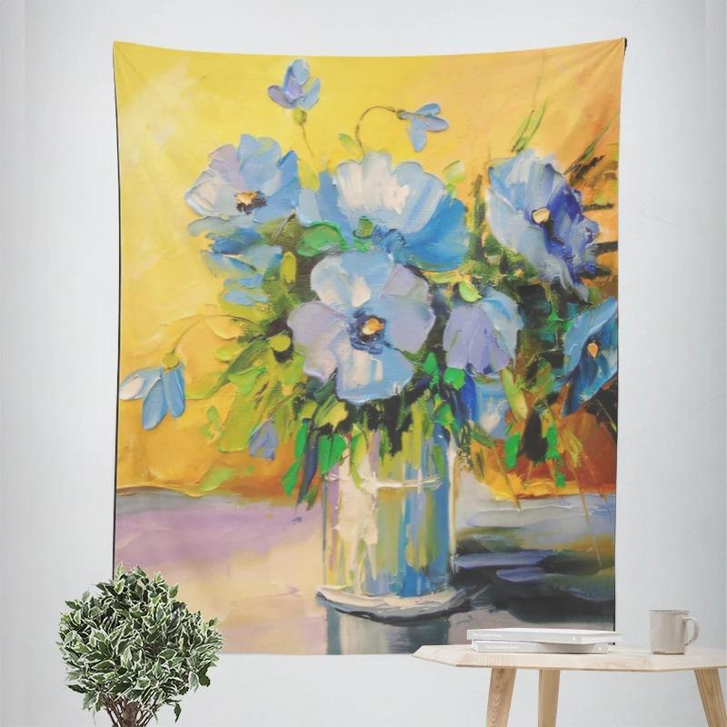 

Картина маслом Цветы в горшках Декоративный гобелен Домашнее украшение стены Офис Гостиная Гобелен 100x75cm