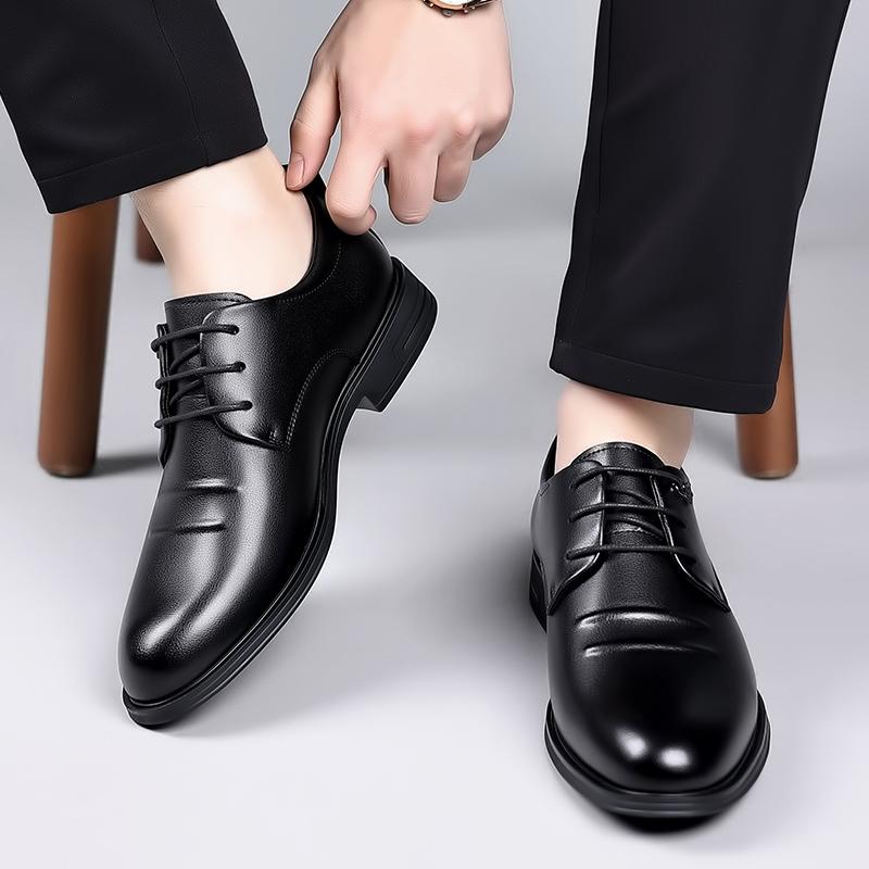 Fashion Men's Casual Oxford Shoes New Arrival Office Party Footwear Lace-Up Leather Outdoor Flats Wedding Formal Dress Business Shoes