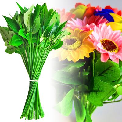 50 pezzi di rose steli di fiori foglia verde palo di fiori bouquet matrimonio decorazione fai da te