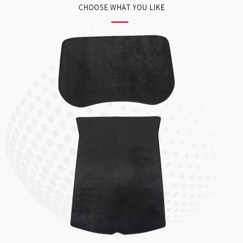 Trunk Mat for Tesla Model3 3+ Model Y Flocking Fabric Pad Front Rear Trunk Cargo Tray Storage Box Mats Flannel Cushion 2017-2024