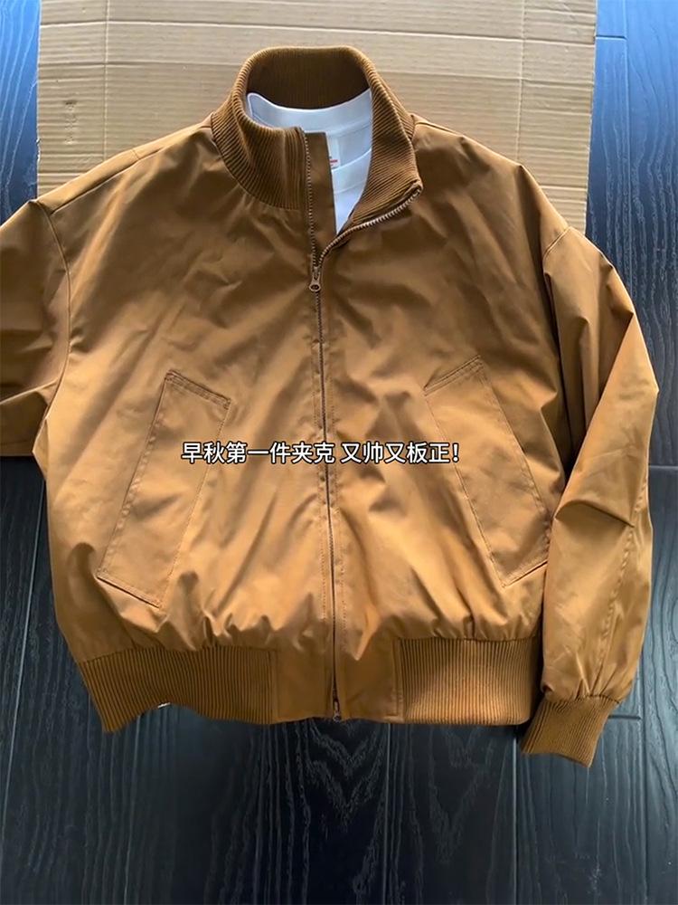 Cleanfit American Flight Jacket Men's Autumn Trendy Brand Wear Short Baseball Jersey Heavy Stiff Tooling Jacket