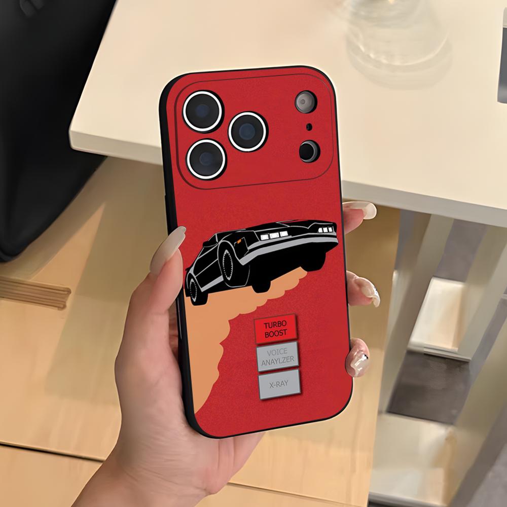 

Крутой чехол для телефона K-Knight Rider для iPhone 17 Air 16 E Pro Max 15 14 13 Mini 12 Pro 11 Max Plus Черный Мягкий корпус iPhone 16