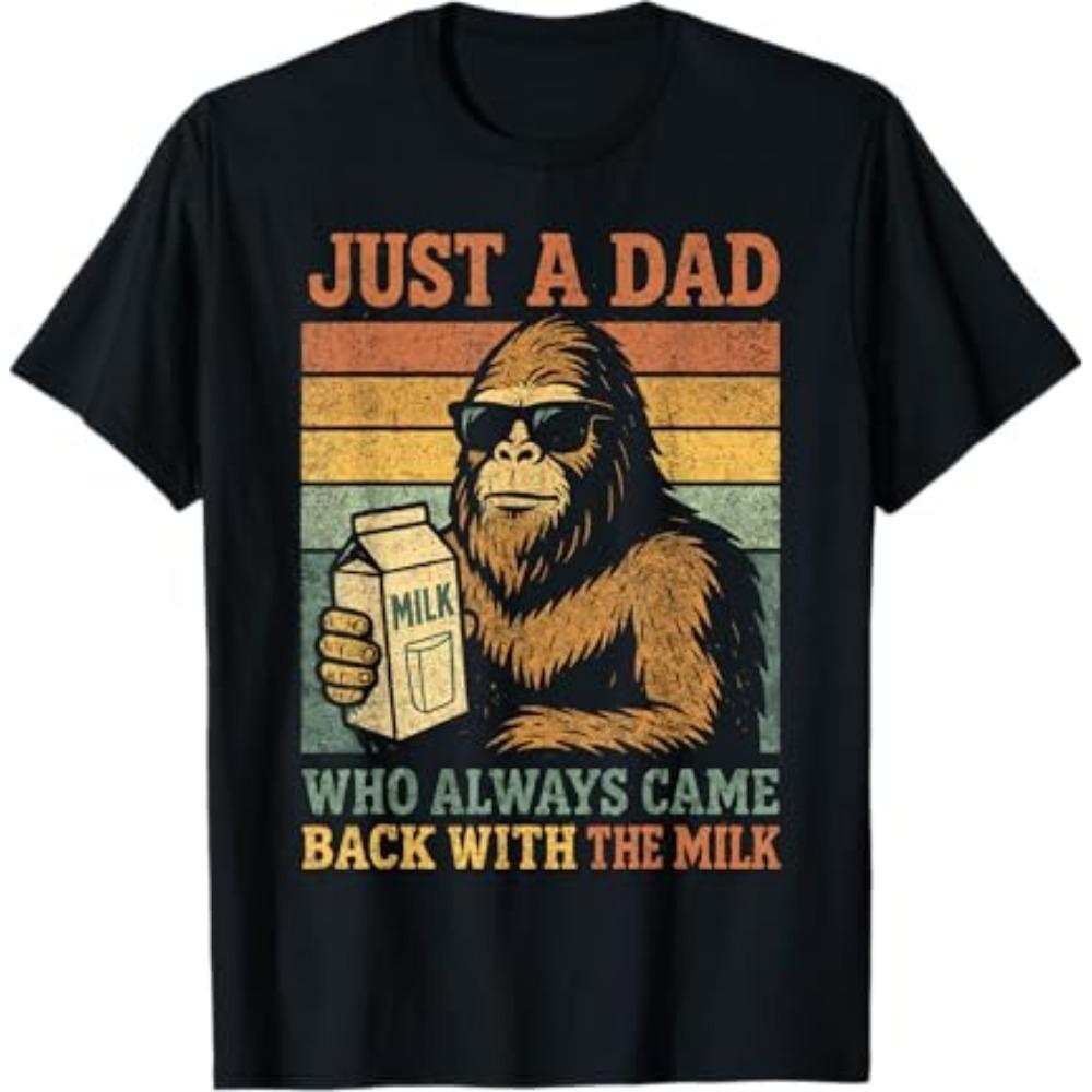 

Just A Dad Who Always Came Back With The Milk Short Sleeved Round Neck Y2k Tshirt Men Clothing in Top & Tees Mens T-Shirt 35890 4XL