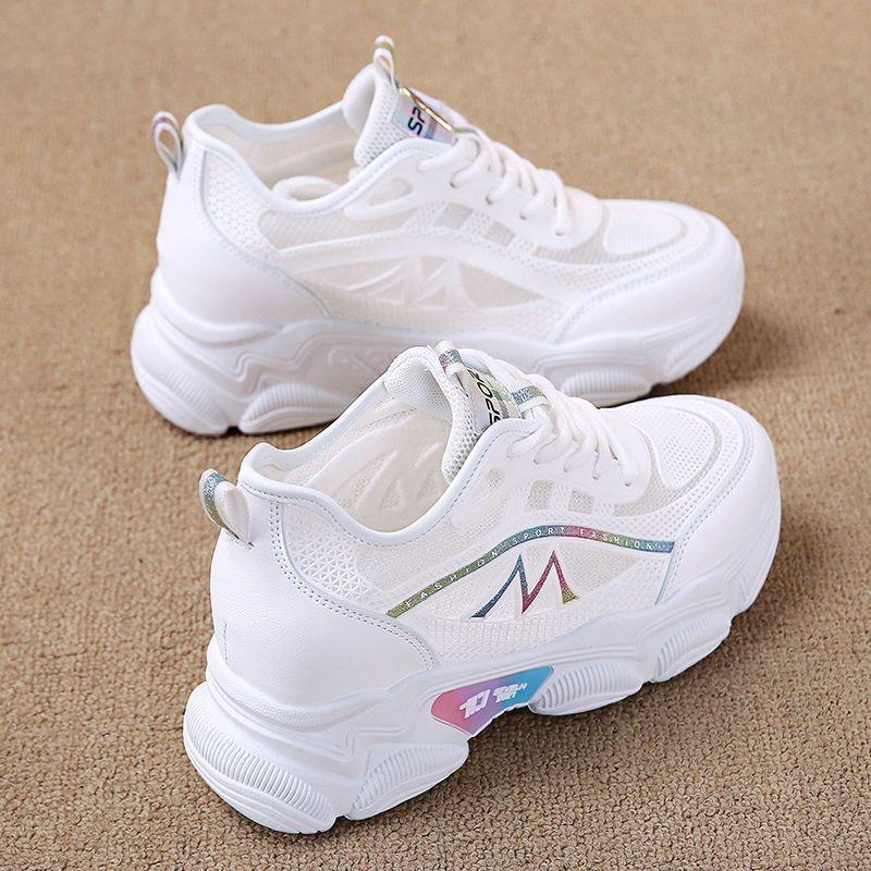 

Sneakers women s thick-soled inner height increase new soft-soled spring comfortable casual shoes ins dad shoes non-slip women s shoes 41 белый