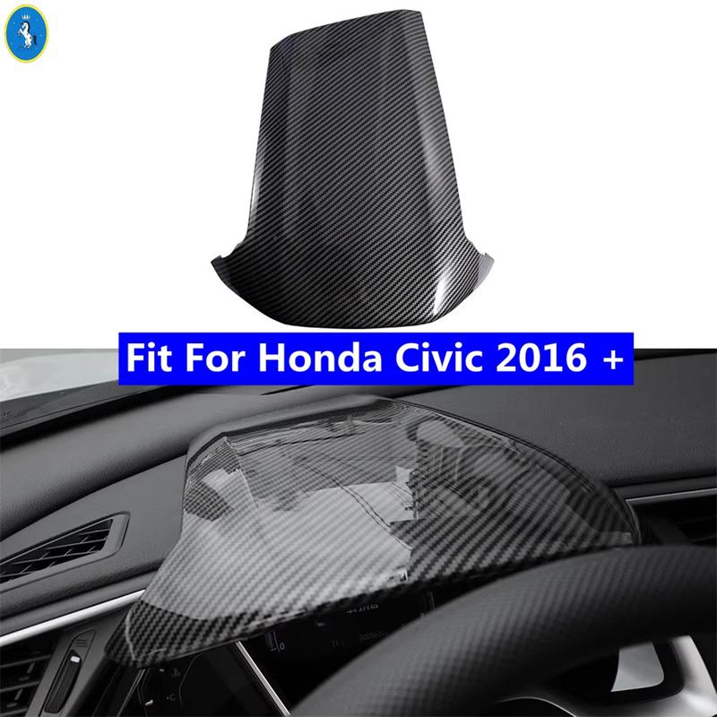 

Carbon Fiber Styling Interior trument Panel Screen Frame Sunshading Board Cover Trim For Honda Civic 2016 - Accessories