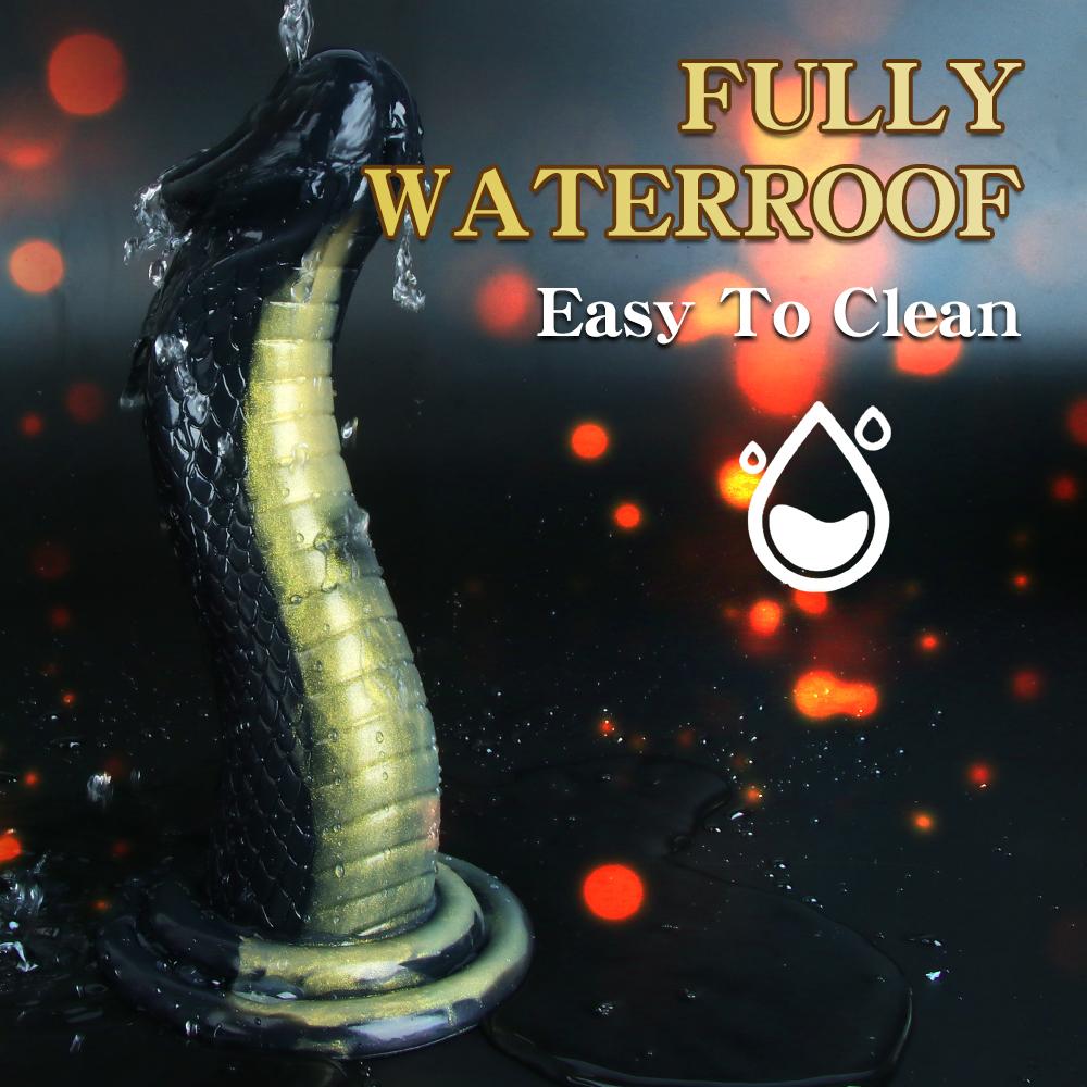 Symulowany Penis Czarno-Złoty Czarny Wąż Mamba Dildo Masturbator Waginalny Masażer Waginalny Drażnienie Analne Mocna Przyssawka Ręczny Dorosły Zabawka Seksualna