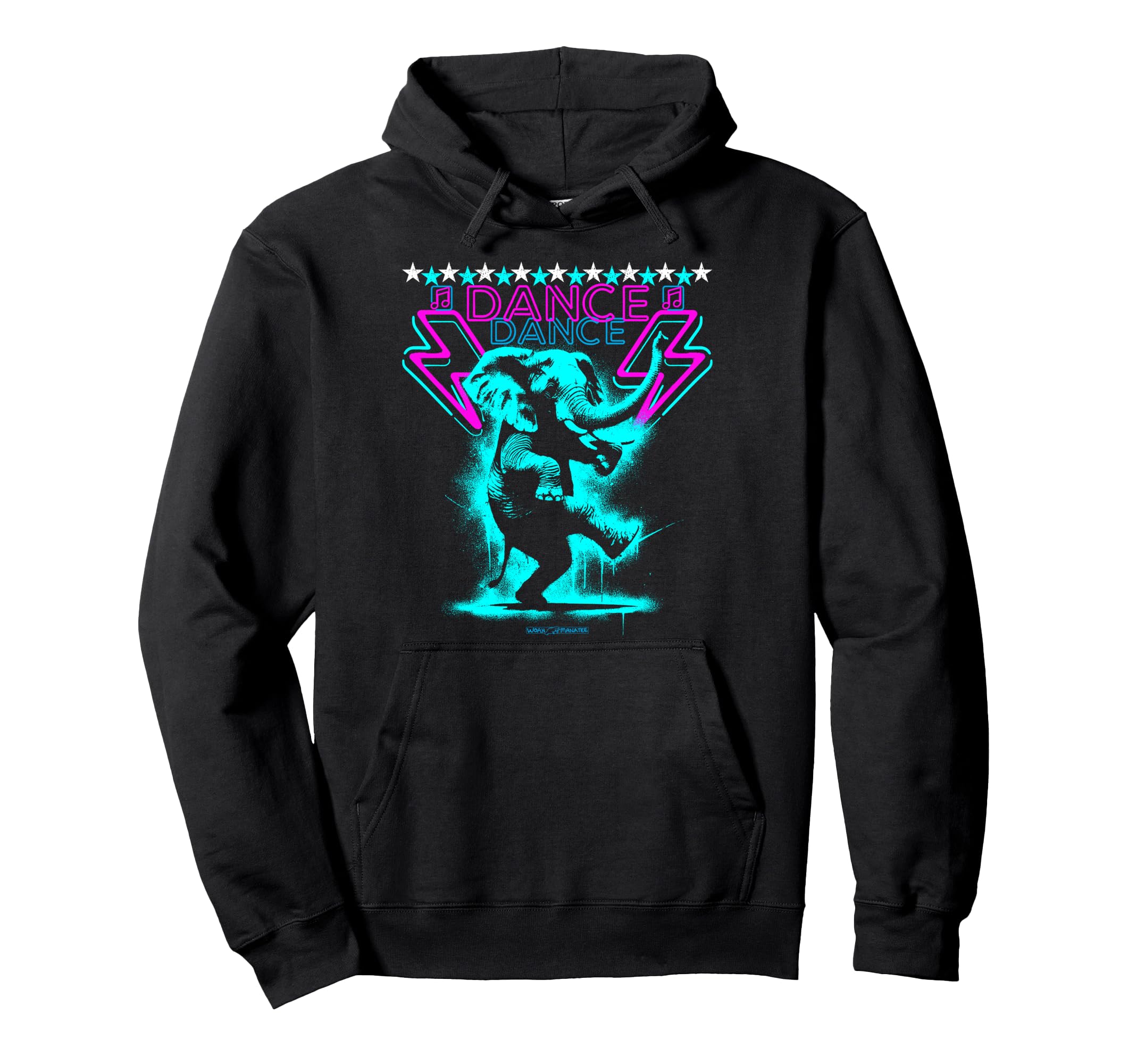 

Dancer Elephant Fun Dance Vibe Hoodie with Lightning Bolt - чёрный