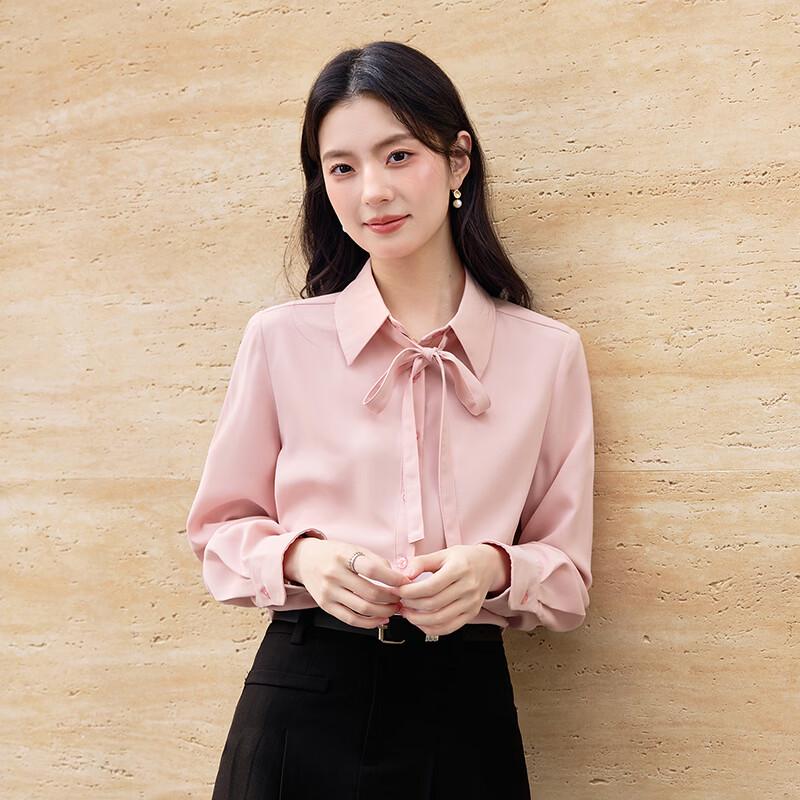 Women's Professional Tie-Neck Long Sleeve Blouse