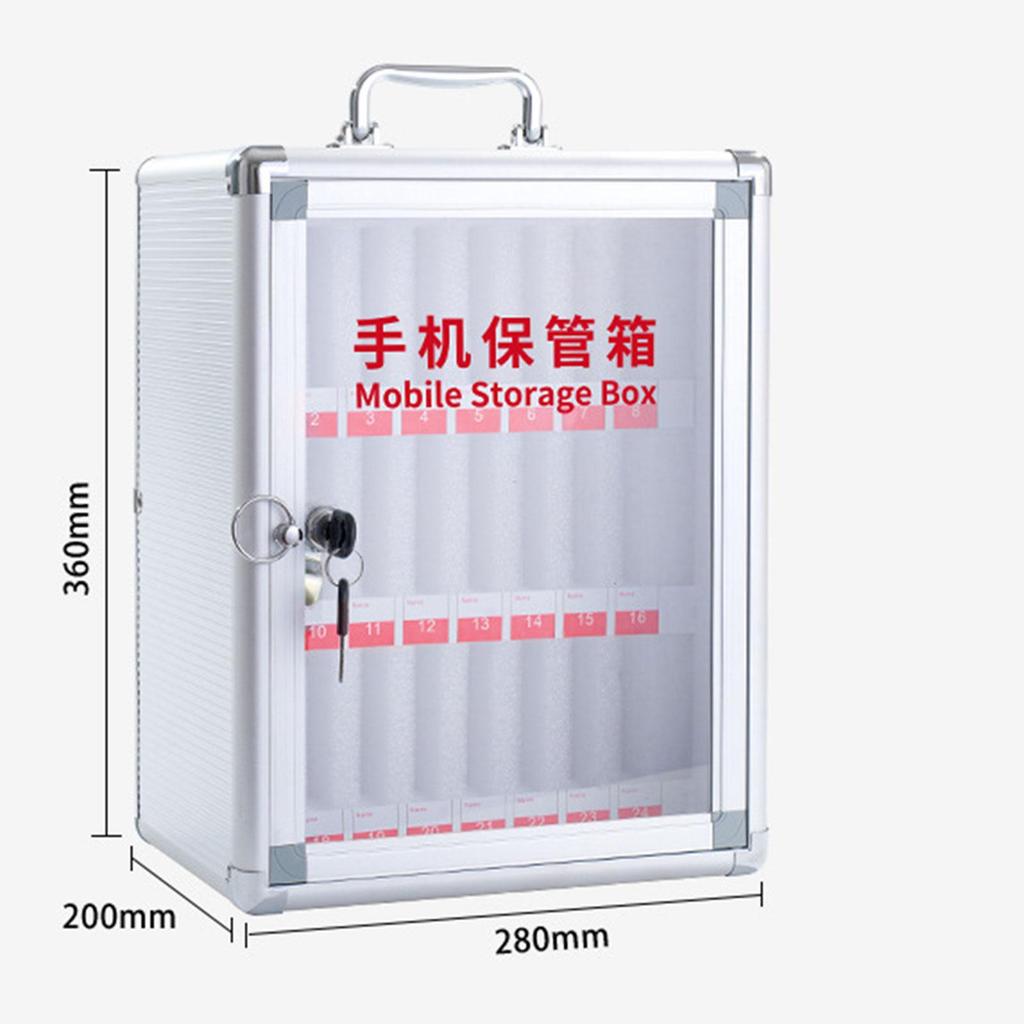 Lockable Mobile Phone Storage Box with Carrying Handle And Wall Mounting, Cabinet,