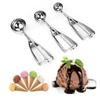 Three stainless steel ice cream shovel excavators, mashed potatoes, Türkiye ice cream, fruits, easy demoulding accessories