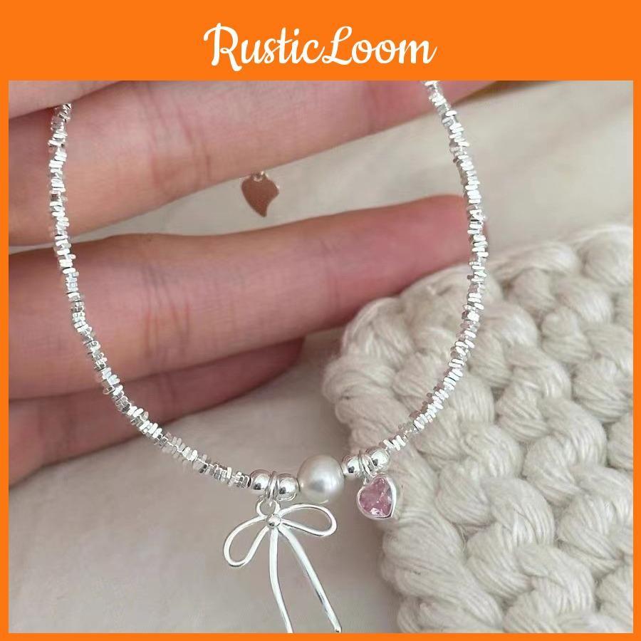 Lovely Pink Heart Bow Bracelet Elegant And Sweet Design Perfect For Womens Summer Jewelry