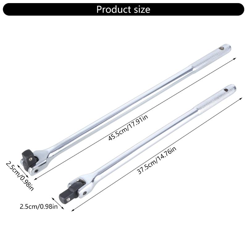 Heavy Duty 1/2 F Rod 15/18" Force Bar Activity Head Socket Wrench with Strong Force Lever Steering Handle for Repairing