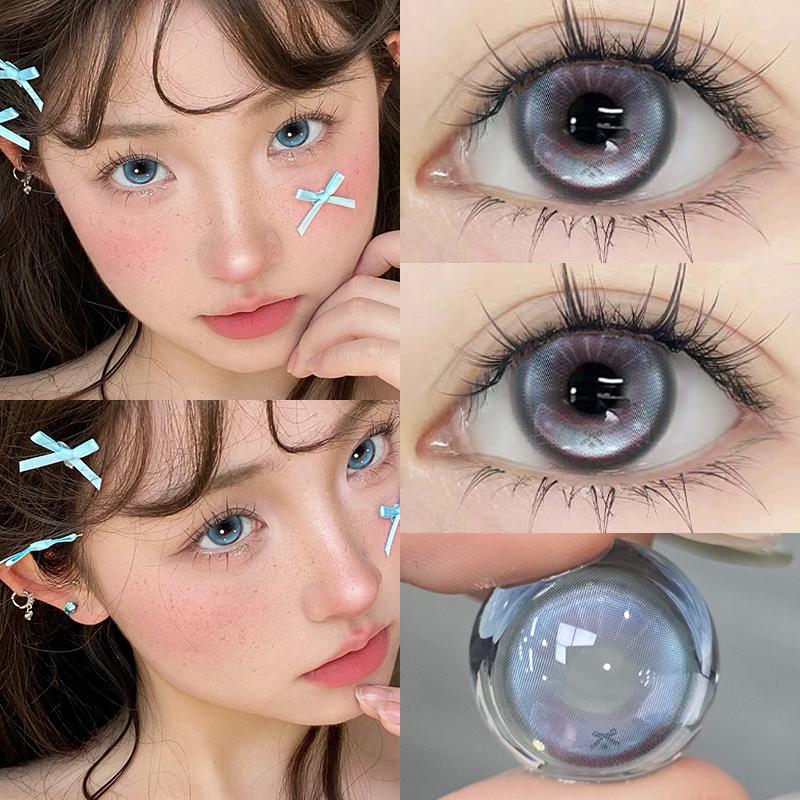 

Цветные контактные линзы Mill Creek Kitty Коричневые/Розовые/Синие 2 шт. Мягкие контактные линзы Годового использования Линзы для кукольных глаз 14,5 мм С бесплатным футляром -1.00 синий