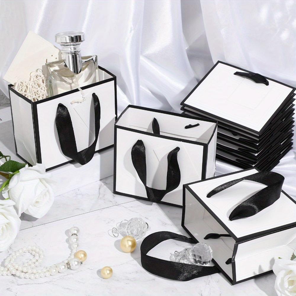 15pcs Mini White Paper Gift Bags with Handles Perfect for Wedding Favors Birthday Parties Mother's Day Valentine's Day Presents Jewelry Making Display