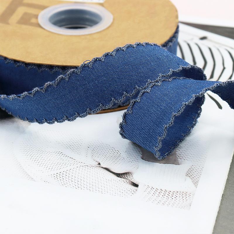 2m Denim Bordas Limpas DIY Fita Fácil de Cortar Tecido Vintage Acessórios Resistentes Flexível com Gancho Durável