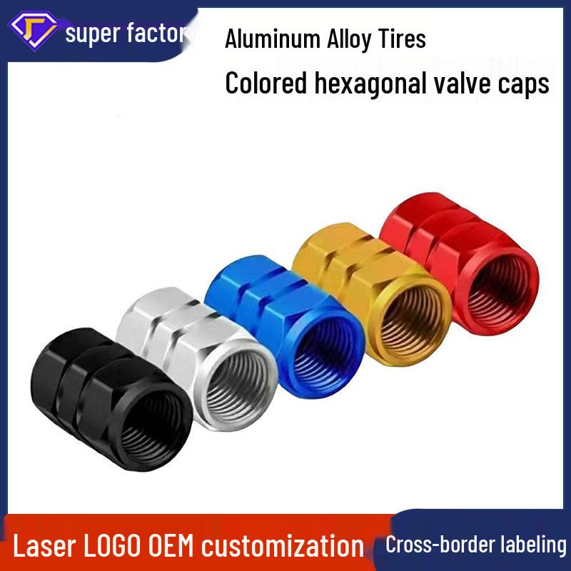 

Кольорові ковпачки клапанів з алюмінієвого сплаву у формі шестикутника для шин седанів фіолетовий