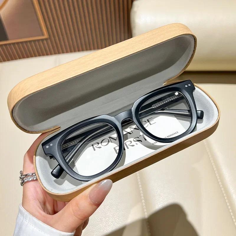 Artistic Retro TR90 Elliptical Full Frame Optical Glasses Ultra Light Durable Clear Lens Anti-Blue Light Eyewear No Box