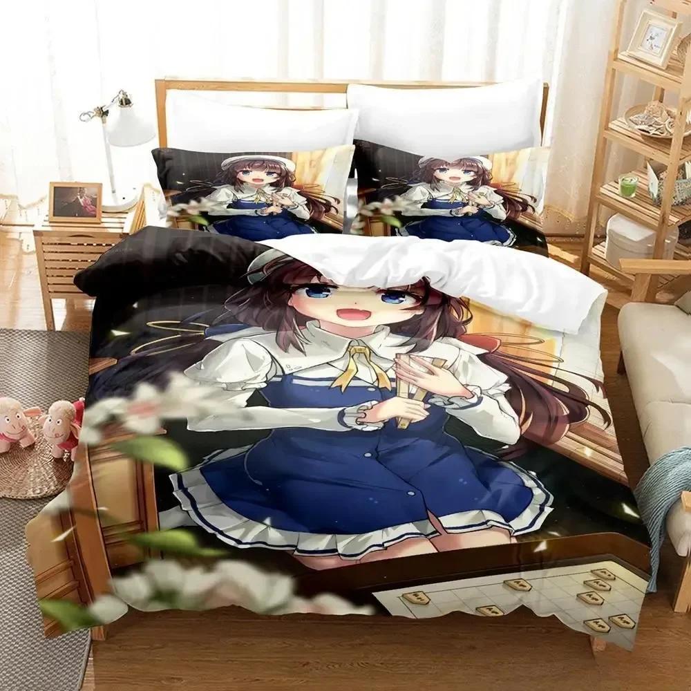 Kawaii Anime The Ryuo's Work Is Never Done Bedding Set Single Twin Full Queen King Size Bed Set Adult Kid Bedroom Duvetcover Set