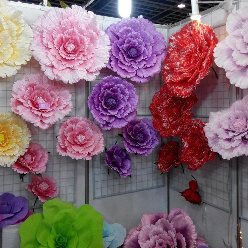 1 Pcs Artificial Large Peony Flower Wall Panels 30/40/50cm Silk Flower Head Wedding Backdrop Party Birthday Wall Hanging Decor