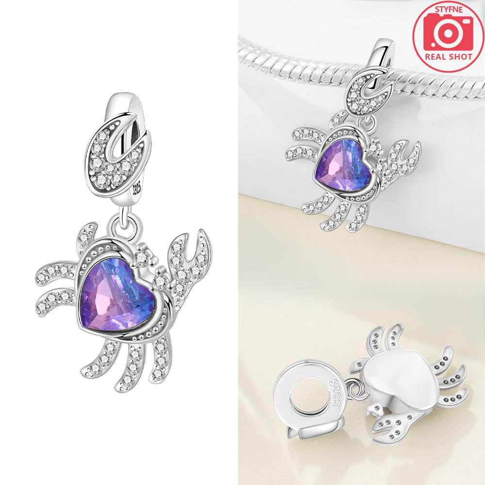 925 Silber Rosa Zirkon Liebesperlen Anhänger Passend für Armband Damen Schmuck DIY Geschenk Zarte Accessoires Jahrestag Geschenk