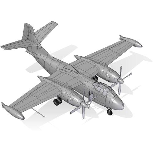 Roden 1/72 Scale US Navy North American AJ-1 Savage Carrier-Based Attack Aircraft with Nuclear Bomb, Plastic Model Kit RE72063, Molded in Color