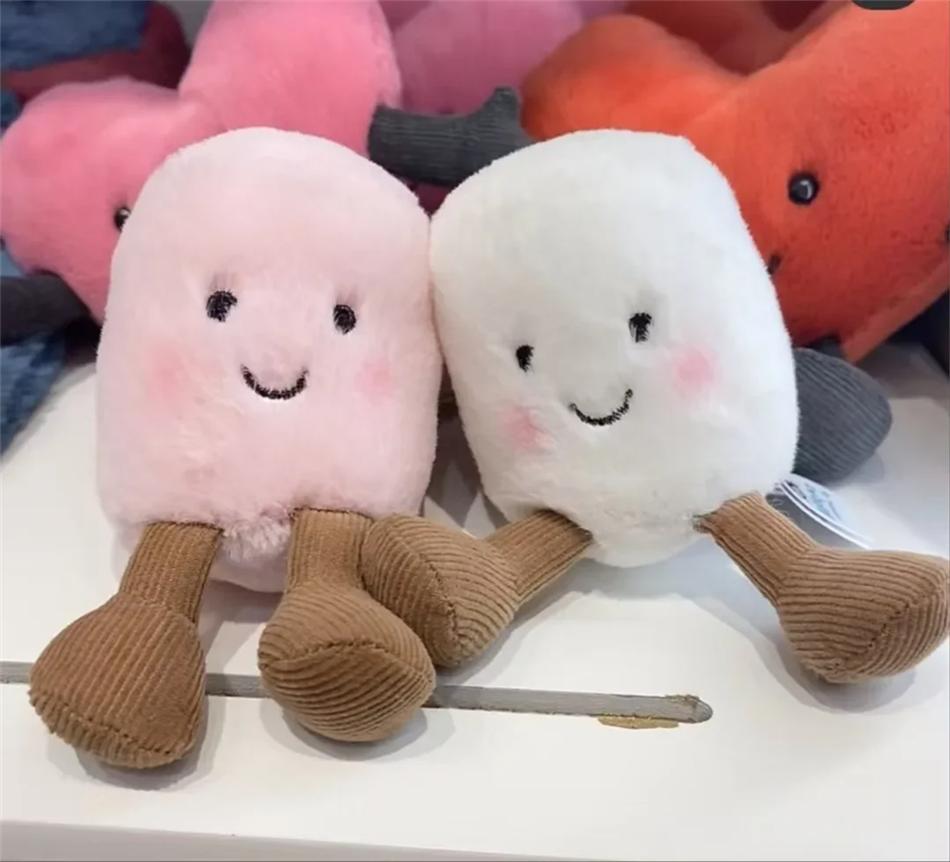 Kawaii Marshmallow Plush Toy Cute Pink Blue Marshmallow Stuffed Doll Couple Plushies Soft Birthday Gifts Girl Home Decor