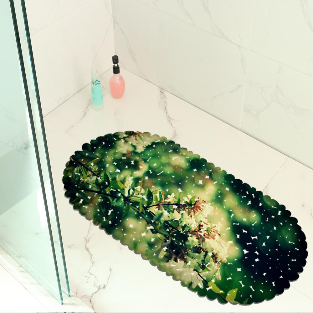 Beautiful Plant Map Balcony Bathroom Mat Hydrophobic Non-Slip Door Mat Swimming Pool Public Places Non-Slip Floor Mat