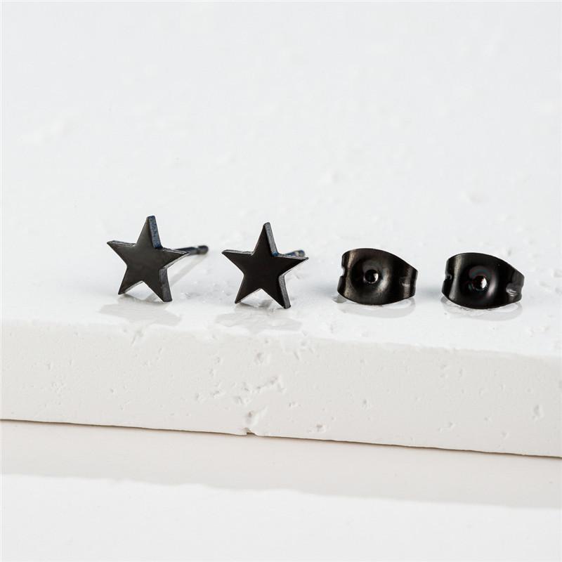 Big Star Earings Punk Stud Earrings Women Minimalist Jewelry Rose Gold Color Stainless Steel Earrings 2024 Piercing Accessories