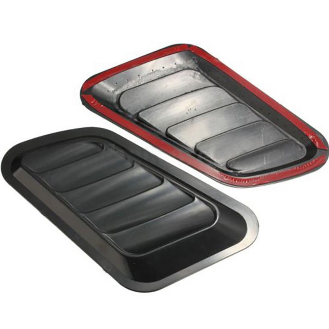 Adesivi Per Presa D'Aria Auto Asudaro – Coppia Finto Sfiato Laterale In ABS, Colore Argento Nero, Decorazione Universale - 2