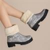 Fashion Winter Boots for Women New Snow Keep Warm Fur Booties Comfort Cuffed Wool Ankle Boots Platform Wedges Cotton Shoes Mid Calf Boot